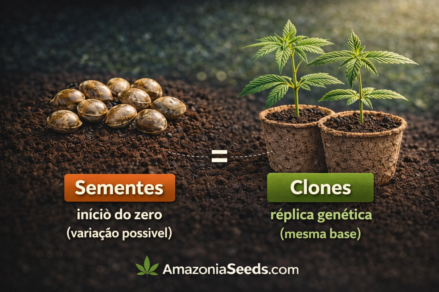 diferença entre semente e clone de cannabis